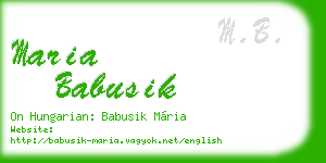 maria babusik business card