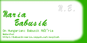 maria babusik business card